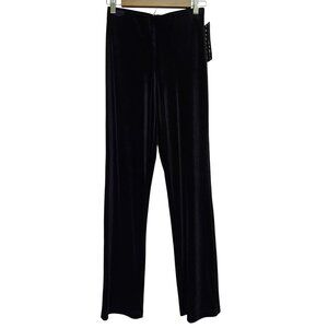 New Vintage Whimsigoth Goth Black Velvet Dress Stretch‎ Pants Womens M